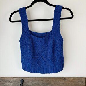 Kendall & Kylie Royal Blue Cable Knit Crop Tank